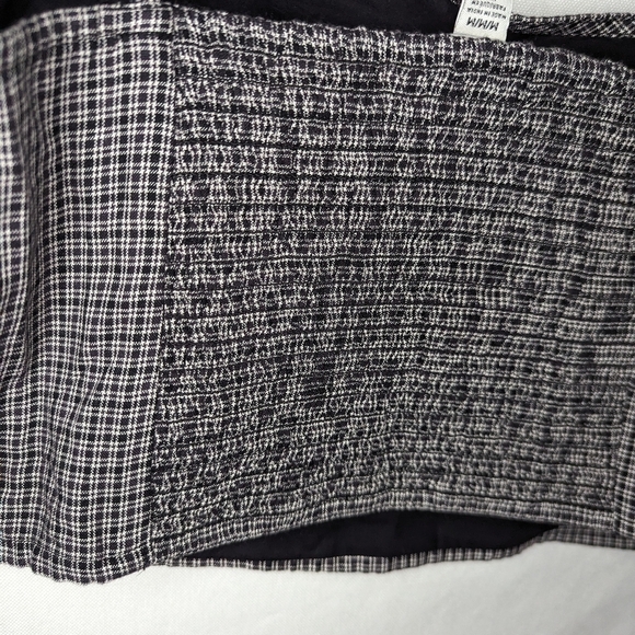 American Eagle NEW Black Plaid Square Neck Tank Crop Top Size Medium - Picture 6 of 9